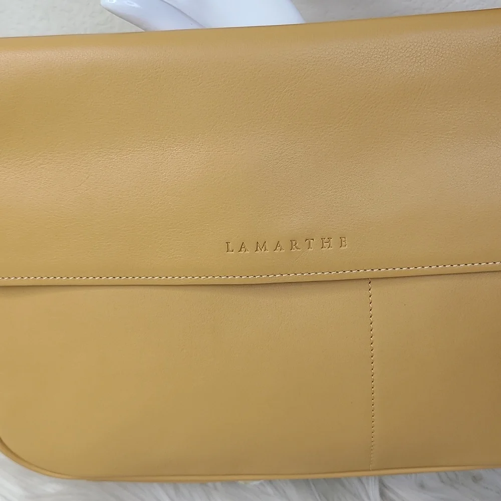 Purse Genuine Leather Beige Tan Minimalist Classic Designer Handbags Brand New - Picture 3 of 5